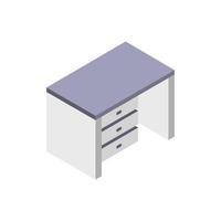 Isometric Desk Illustrated On White Background vector