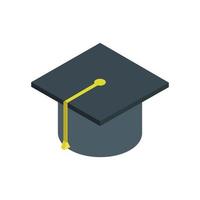 Isometric Graduation Hat On White Background vector