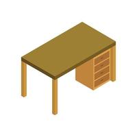 Isometric Desk Illustrated On White Background vector