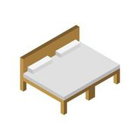 Isometric Bed On White Background vector