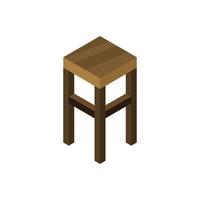 Isometric Stool Illustrated On White Background vector