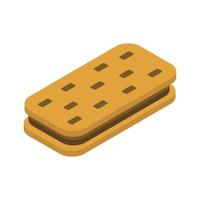 Isometric Cookie On White Background vector