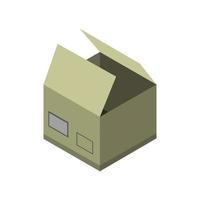 Isometric Box On White Background vector