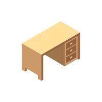 Isometric Desk Illustrated On White Background vector