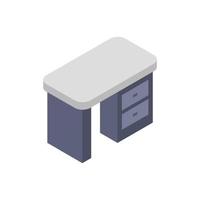 Isometric Desk Illustrated On White Background vector