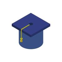 Isometric Graduation Hat On White Background vector