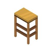 Isometric Stool Illustrated On White Background vector