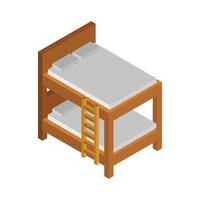 Isometric Bed On White Background vector