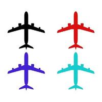 Set Of Airplanes On White Background vector