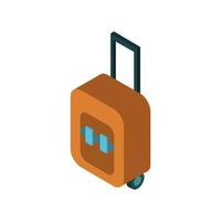 Isometric Travel Suitcase On White Background vector