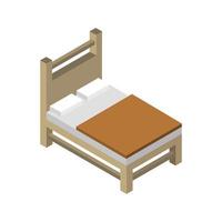 Isometric Bed Illustrated On White Background vector