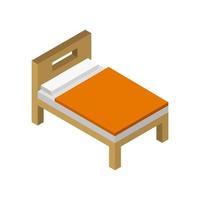 Isometric Bed On White Background vector