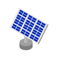 Isometric Solar Panel On White Background vector