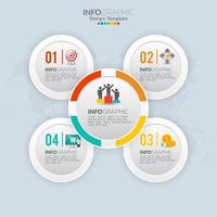 Elementos de infografía empresarial con 4 opciones o pasos. vector