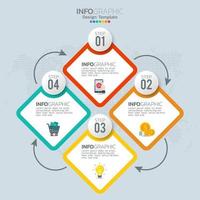 Business infographic elements with 4 options or steps vector