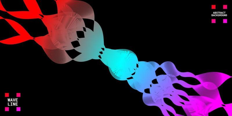 Modern abstract background with wavy lines colorful. Wave line art