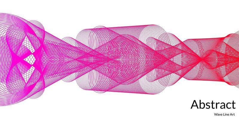 Modern abstract background with wavy lines in purple and red gradations