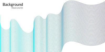 Modern abstract background with wavy lines in blue gradations vector