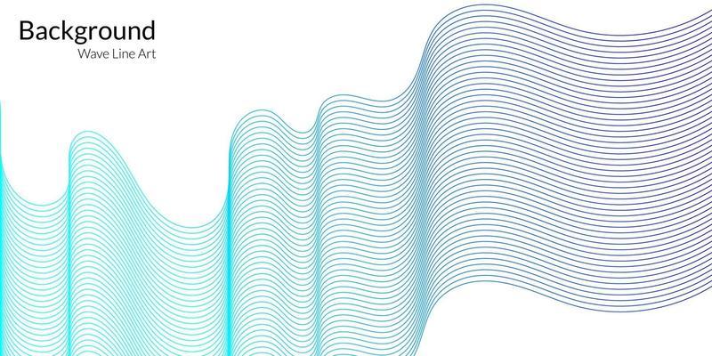 Modern abstract background with wavy lines in blue gradations