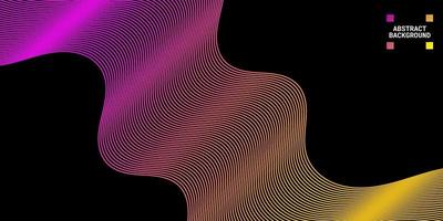 Modern abstract background with wavy lines in yellow and purple gradations. vector