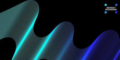 Modern abstract background with wavy lines in blue gradations vector