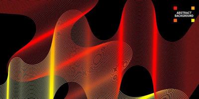 Modern abstract background with wavy lines in red and yellow gradations vector