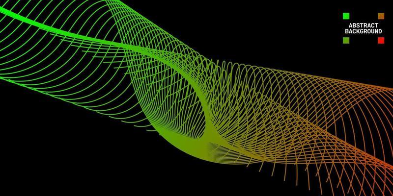 Modern abstract background with wavy lines in green and yellow gradations