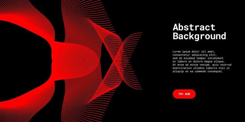 Modern abstract background with wavy lines in red