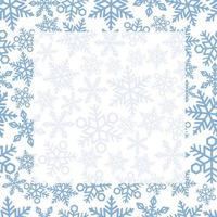 Seamless Square Frame And Background With Snowflake Pattern. Horizontally And Vertically Repeatable. vector