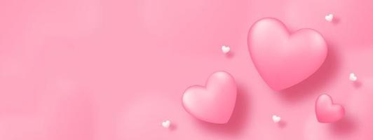 arte de papel con corazón sobre fondo rosa. diseño de concepto de amor para el día de la madre feliz, día de san valentín, día de cumpleaños. diseño de banner y plantilla de saludo.