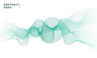 Modern abstract background with curved lines colored in green gradations vector