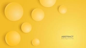 Fondo de círculo redondo moderno 3d abstracto. bandera geométrica amarilla. ilustración de arte vectorial vector