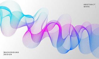 Abstract background with blue and purple gradient color wave line vector