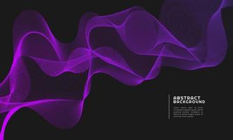 Abstract background with dark purple gradient color wave line vector