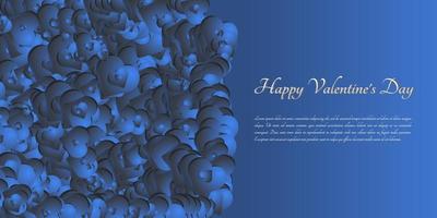 Abstract love background with blue gradient color vector