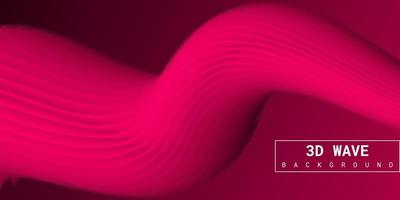 Modern abstract liquid 3d background with pink gradient vector