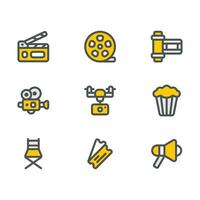 Cinema and Filming Icons vector