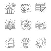 Back To School Linear Icons vector