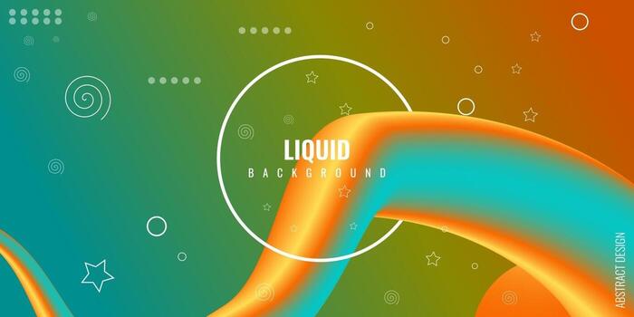 Modern abstract liquid 3d background with colorful gradient vector