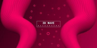 Modern abstract liquid 3d background with pink gradient vector