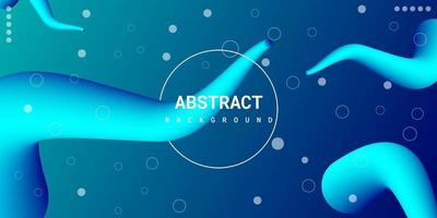 Modern abstract liquid 3d background with blue gradient vector