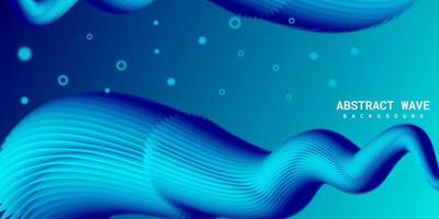 Modern abstract liquid 3d background with blue gradient vector