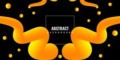 Modern abstract liquid 3d background with yellow gradient vector