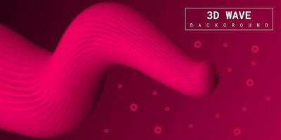 Modern abstract liquid 3d background with pink gradient vector