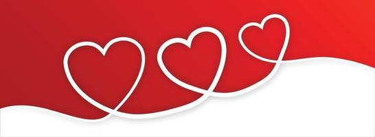 Creative heart background banner with a single line