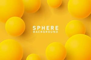 Abstract 3d sphere shape yellow background vector