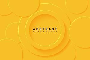 Fondo abstracto con círculo 3d capa de papercut amarillo vector