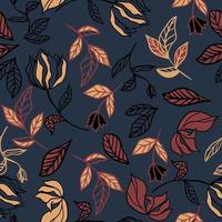 autumn leaves and flower pattern vector