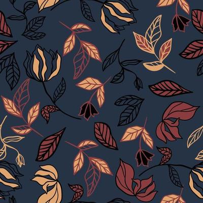 autumn leaves and flower pattern