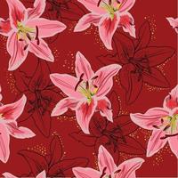 lilium flower pattern vector